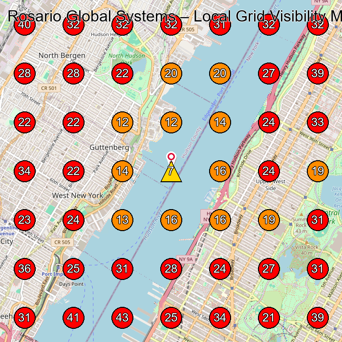Rosario Global Systems GeoGrid visibility map for Computer Security Service in New York